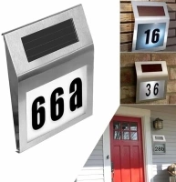 Solar-powered Address Sign, Outdoor Illuminated LED Address Number Sign with Light,for Home, Garden, Patio, Yard