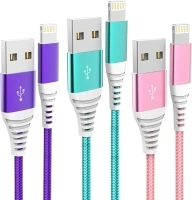 IDISON [MFi Certified] iPhone Charger 3Pack 6FT Lightning Cable Nylon Braided Fast iPhone Charging Cable Compatible with iPhone 14/13/12/11 Pro/MAX/XR/XS/8/7/6 Plus S SE/iPad iPod and More-Colorful