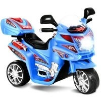 Costway Kids Ride On Motorcycle 3 Wheel 6V Battery Powered Electric Toy Power Bicycle Blue