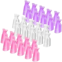 Acrylic Nail Soak Off Clips Reusable, TsMADDTs Gel Nail Polish Remover Clips 30Pcs, Nail Clips for Polish Removal, Nail Remover Clips with Different Color (Pink, Purple, White)