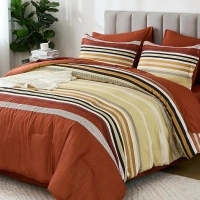 Dobuyly Boho King Size Comforter Set 7 Pieces, Fall Comforter Terracotta Bed in a Bag, Soft Microfiber Brunt Orange Bedding Set All Season with Comforter, Sheets, Pillowcases & Shams