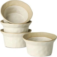 Ceramic Cereal Bowls Set of 4, 18 oz Porcelain Rice Bowls Set for Breakfast, Handmade Stoneware Bowls Set for Cereal Soup, Stylish Kitchen Bowls for Meal, Dessert Oatmeal Snack Fruit Bowls