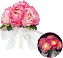 SOLVE Artificial Flowers with LED Lights, Silk Fake Roses Flowers, Suitable for Wedding Bridal Bouquets, Baby Showers, Flower Arrangements,Table Decorations, Home Decoration