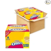 OREO Double Stuf Golden Sandwich Cookies, 20 King Size Snack Packs (2 Boxes)