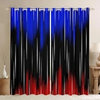 Feelyou Ombre Blue Red Black Darkening Dreapes Girls (2 Panels, 42 x 63 Inch) Modern Curtains for Bedroom Living Room Kids Abstract Art Blackout Curtains Gradient Window Treatments