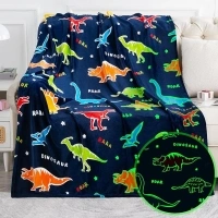 Dinosaur Gifts Toys for Kids Boys - Glow in The Dark Blanket Dino Throw Age 1-13 Years Old Toddler Teen Son Girls Present Birthday Christmas Halloween Valentine