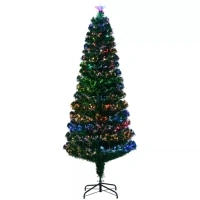 7 FT Pre-Lit Fiber Optic Artificial Christmas Tree Xmas Multicolor LED Lights