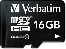 Verbatim 44082 16GB Premium microSDHC Memory Card with Adapter, UHS-I V10 U1 Class 10, Black