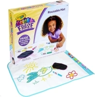 Crayola Color and Erase Mat, Giant Reusable Coloring Pad, Washable Markers, Travel Activity for Kids, Gift for Kids, Ages 3+