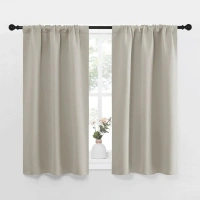 NICETOWN Blackout Curtains for Living Curtains, Room Darkening Window Curtain Panels, Easy-Care Solid Thermal Insulated Draperies/Drapes for Daughter Room (Natural, 2 Panels, 29 by 40)