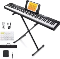 Donner DEP-1 Digital Piano Keyboard 88 Key With Sustain Pedal Stand Bag 128 Tone