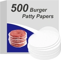 Burger Patty Paper Round 4.5 Inch Set of 500 Non Stick Pad for Press Patty Hamburger Parchment Papers