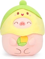 AIXINI Cute Corn Pig Plush Pillow 10" Piggy Stuffed Animal, Soft Kawaii Pig Plushie with Food Outfit Costume, Hugging Plush Squishy Pillow Toy for Kids