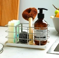 Kitchen Sink Sponge Holder,Sink Caddy Sponge Holder, Kitchen Sink Organizer for Dish Brush Holder and Sponge