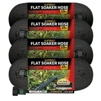 Sunifier Flat Soaker Hoses 10FT 4 Pack for Garden Beds Drip Irrigation System,  Efficient Watering Hose with Maximum 60psi