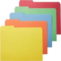 Amazon Basics AMZ401 File Folders - Letter Size (100 Pack) – Assorted Colors