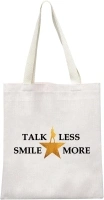 GJTIM Novelty Hamilton Musical Gift Hamilton Lyrics Canvas Tote Bag Talk Less Smile More Shopping Bag (Smile More Shoppingbag)