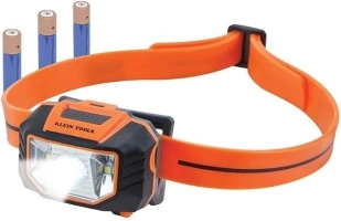 Klein Tools 56220 LED Light, Hard Hat Headlamp, Flood and Spot Light Tilts 45 Degrees, Anti-Slip Strap, for Work and Outdoor Hiking, Camping