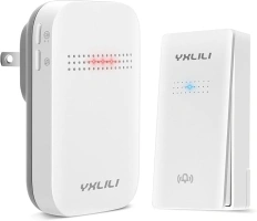 YXLILI Wireless Doorbell, Self-Powered Door Chime Kit with No Battery Required Push Button Cordless Door Bell Ringer 38 Tones Loud Up to 500ft Range, 4 Levels Volumes with LED Flash