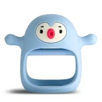 Smily Mia Smily Mia Penguin Teethers, Silicone TeethingToys for Babies 0-6Months, Baby Teethers for 3-6Months, Hand Teether for Infants, Pacifiers for New Born,Light Blue