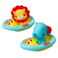 Fisher-Price 4-Piece Animal Boat Bath Toy Set for Toddlers