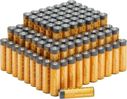 Amazon Basics 100-Pack AA Alkaline High-Performance Batteries, 1.5 Volt, 10-Year Shelf Life