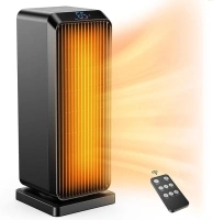 Powerful Portable Space Heater for Indoor Use - Heats Fast Electric Space Heater for Large Room - with Remote, Timer, Temp Modes and Oscillating in Diff Directions Up/Down and Side Ways