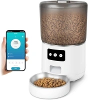 Automatic Cat Food Dispenser, WiFi Automatic Cat Feeder with APP Control for Remote Feeding, Automatic Dog Feeder with 10S Dining Voice Record, Timed Cat Feeder Programmable 1-10 Meals Control