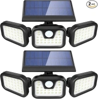 AVJONE Solar Outdoor Lights, 3000LM Super Bright Motion Sensor Outdoor Light, IP65 Waterproof Wide Angle 6500K Solar Powered Security Flood Lights for Outside Garage Yard Patio(2 Pack)