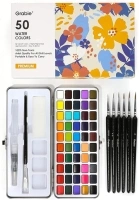 Grabie Watercolor Paint Set, Great for Painting, 50 Colors, Detail Paint Brush Included, Art Supplies, for Artists, Amateur Hobbyists and Painting Lovers