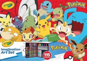 Crayola Pokémon Imagination Art Set (115pcs), Kids Art Kit, Coloring Supplies, Pokemon Toys, Pokemon Gift for Boys & Girls