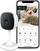 NGTeco Pet Camera - 2K Indoor Security Camera, Home Cam with Motion Detection, Night Vision, Privacy Shield for Dog, Cat, Baby, Plug-in 3MP HD Small WiFi Cam Compatible with Alexa, Google