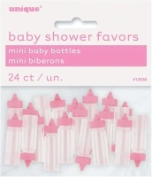 Mini Baby Pink Plastic Bottle Favors - 1