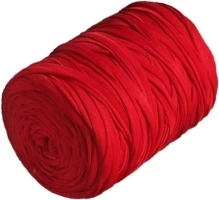 T-Shirt Yarn 130 Yards Knitting Yarn Fabric Crochet Cloth Solid Color Tshirt Yarn for Crocheting Beginners DIY Hand Craft Bag Blanket Cushion Projects (Red)