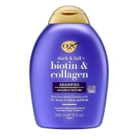 OGX Thick & Full + Biotin & Collagen Volumizing Shampoo, Nutrient-Infused Hair Shampoo with Vitamin B7 Biotin Gives Hair Volume & Body for 72+ Hours, Sulfate-Free Surfactants, 13 fl. oz