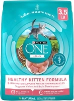 Purina ONE High Protein, Natural Dry Kitten Food, +Plus Healthy Kitten Formula - 3.5 lb. Bag