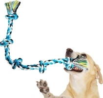 Large Dog Chew Rope for Aggressive Chewers,Tough Rope Tug Toy for Medium Large Breed, 3 Feet 5 Knots Indestructible Rope Tug of War Dog Toy for Boredom, Teeth Cleaning