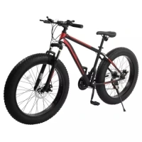 Mens Fat Tire Mountain Bike, High Carbon Steel Frame, 21-Speed, 26