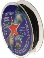 Stretch Magic Pepperell SMJ-3-5 1mm Stretch Magic Bead and Jewelry Cord, 5m, Black