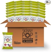 SkinnyPop Original Popcorn, Individual Snack Size Bags, Skinny Pop, Healthy Popcorn Snacks, Gluten Free, 0.65 Ounce (Pack of 30)