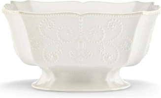 Lenox French Perle Footed Centerpiece Bowl, White -