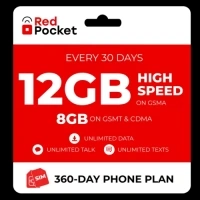 $16.25/Mo RedPocket Prepaid Plan: UnImtd Everything, GSMA 12GB(GSMT & CDMA 8GB)