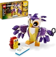 LEGO Creator 3 in 1 Fantasy Forest Creatures, Woodland Animal Toys Set Transforms from Rabbit to Owl to Squirrel Figures, Gift for 7 Plus Year Old Girls and Boys, 31125