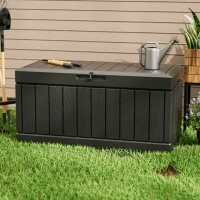 Homall 82 Gallon Outdoor Storage in Resin Deck Box 45.66in Width Lockable Deck Box, Black