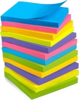 OHOME Sticky Notes - 12 Pads, 3”x3” - Colorful Self-Stick Post Notes Bulk - Office Desk Accessories | Teacher Classroom Must Haves,Aesthetic School Supplies for Home,Stocking Stuffers for Women Adult