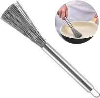 Kitchen Brush, Pan Scrubber, Wok Brush, Pot Scrubber, Dishes Scrub Brush, Steel Scrubbers for Cleaning Dishes, Steel Wool Scrubber with Handle, Steel Scrubber, Steel Scrubber Brush (Kitchen Brush)