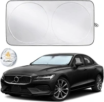 Econour Car Windshield Sun Shade Ultimate 310T Thickened Car Sun Visor and Blocker Automotive Sun Shade for Car Windshield Premium Car Shade for Front Windows & Sunshades Protection Med (64"x32")