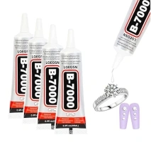 B7000 Jewelry Bead Glue for Jewelry Making, Clear B7000 Multipurpose Super Adhesive Glue for Rhinestone Crafts Fabric Metal Stone Nail Art Wood Glass (4x25 ml/0.9 oz)