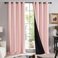 Deconovo Set of 2 Blackout Curtains, 100% Light Blocking, Heat Insulation, Noise Reduction, Grommets Drapes for Windows/Living Room/Kids and Adults Bedroom, (2 Panels, Crystal Pink,W52 X L95)