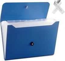 Expanding File Folder File Organizer 13 Pockets File Organizer Accordion Filing Folder Expandable File Folder for Documents Aesthetic Paper Organizer Folder for Work, School, Home, Office, Blue